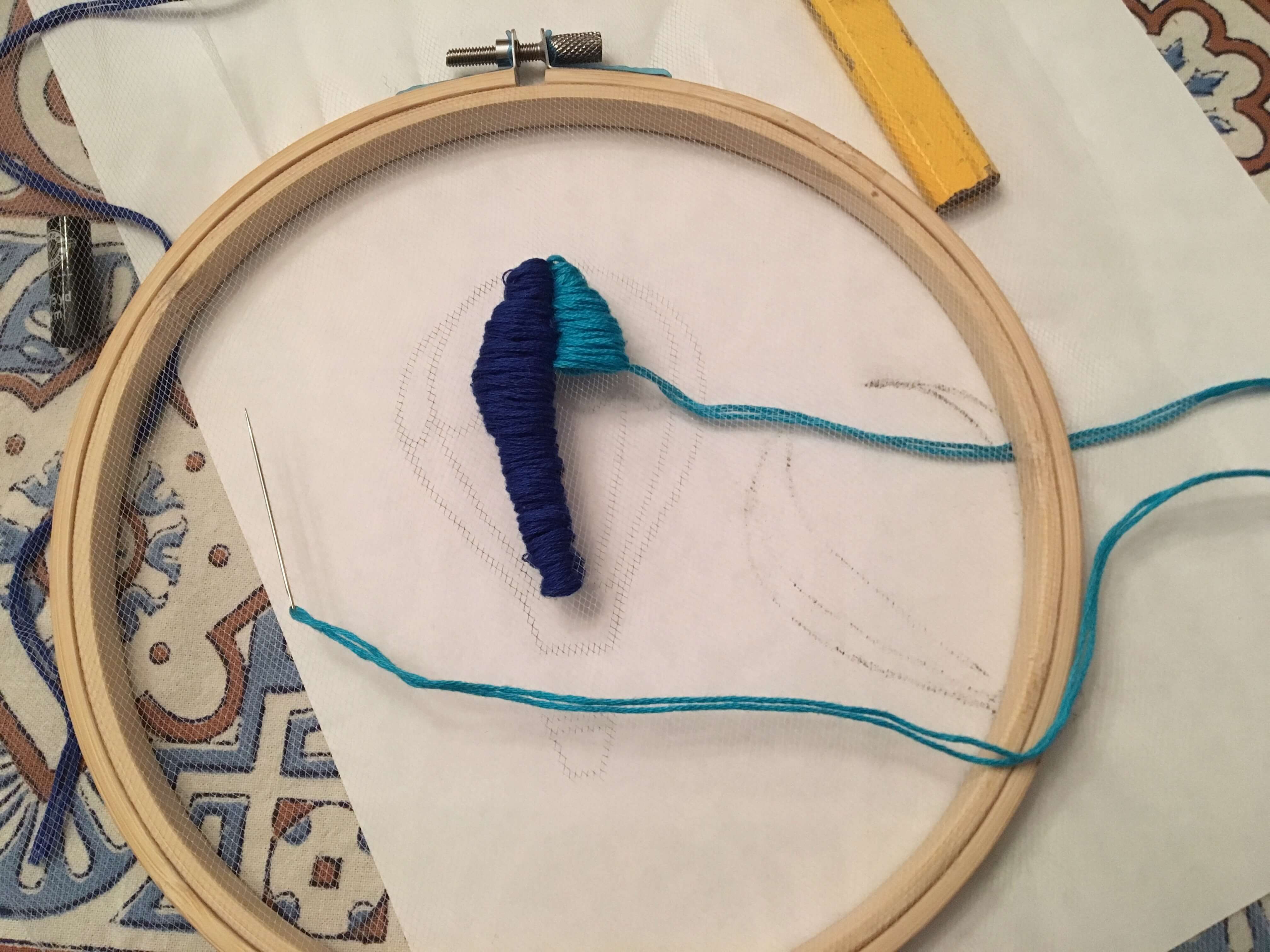 starting to stitch