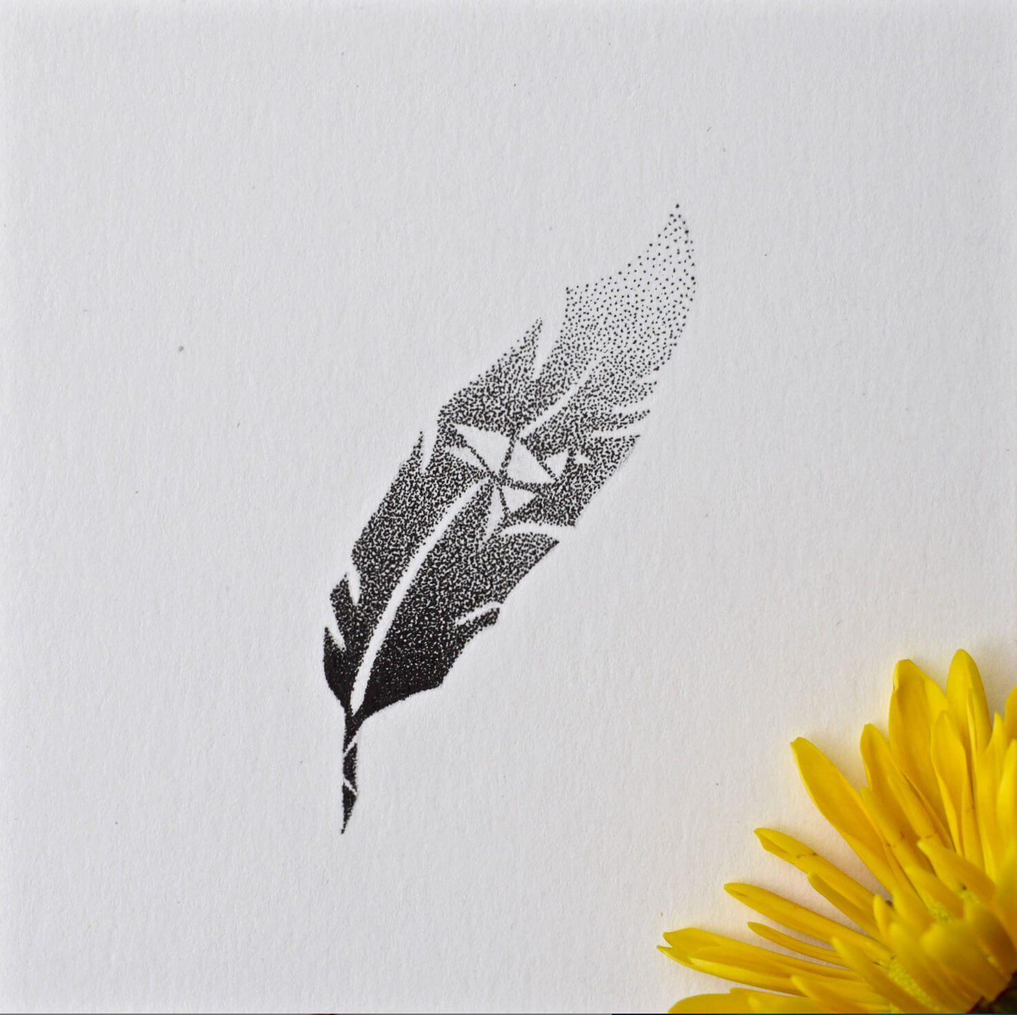 origami feather drawing