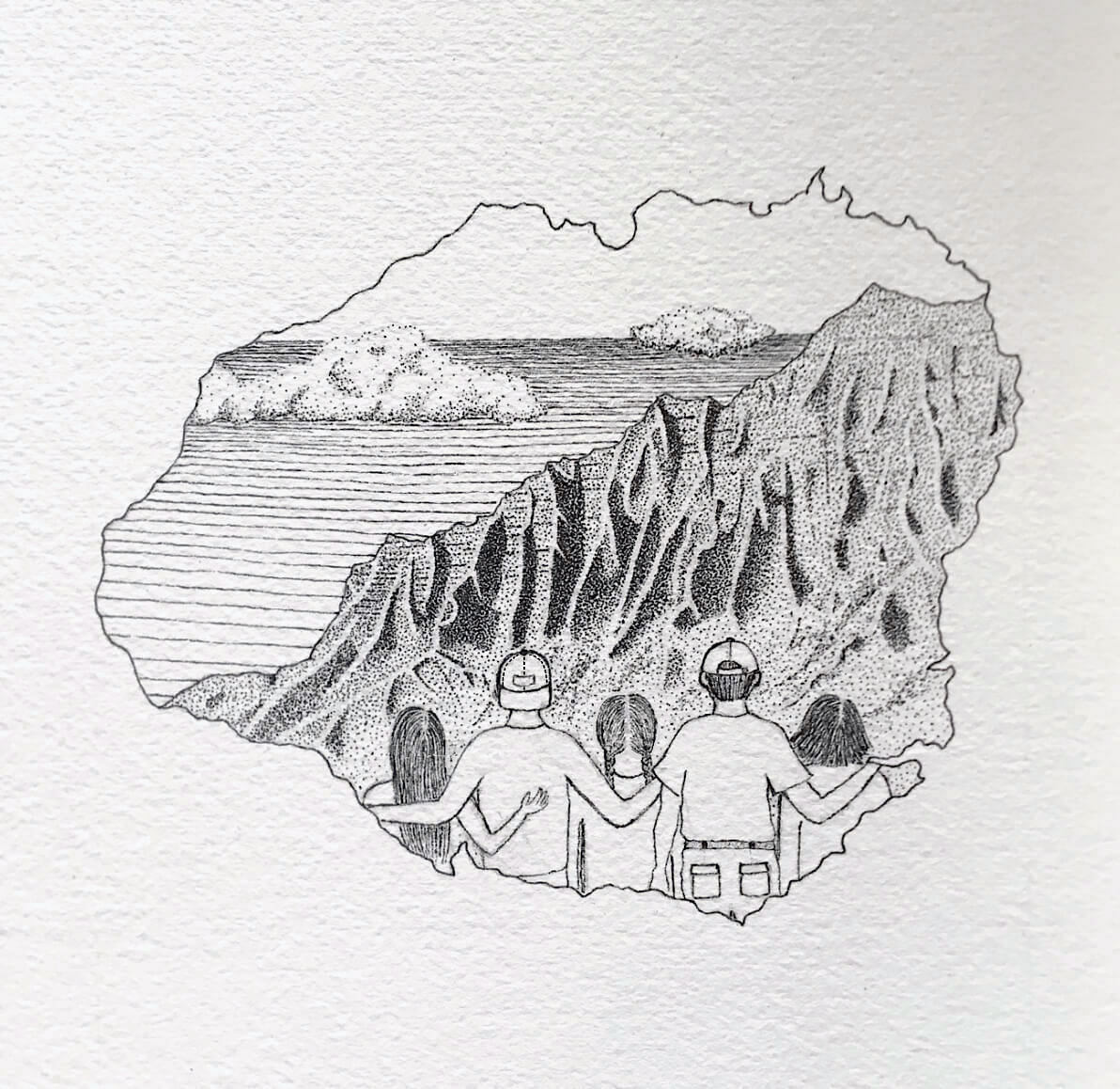 Napali coast drawing